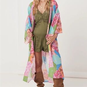 Spell and the gypsy Freda Multicolor patchwork Robe in Lily